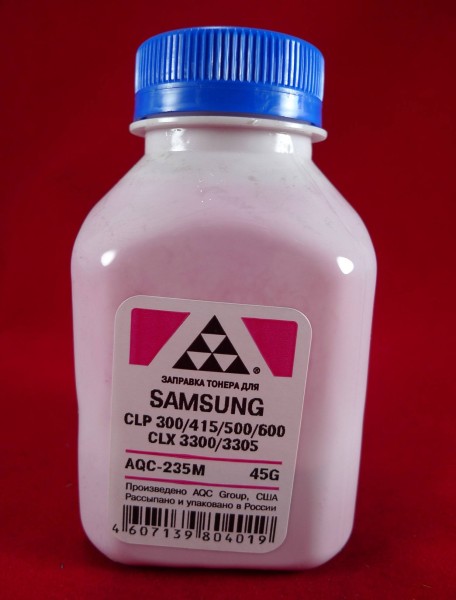 Тонер SAMSUNG CLP 300/315/320/325/360/415/500/510/600/610/660/CLX3300/3305 Magenta (фл. 45г) AQC-США фас.Россия