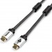 Кабель HDMI 1 м (HIGH speed, Metal gold, в чулке, в пакете) ATcom HDMI (m) - HDMI (m) 1м