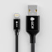 Greenconnect Кабель 3A 1.5m Apple USB 2.0, AM/Lightning 8pin MFI для Iphone 5/6/7/8/X - светодиодный, поддержка всех IOS, черный, AL корпус черный Greenconnect USB 2.0 Type-AM - Lightning (m) 1.5м