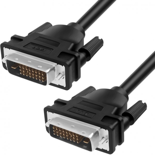 Greenconnect Кабель DVI-D 3.0m, черный, OD 8.5mm, 28/28 AWG, DVI/DVI, 25M/25M, GCR-DM2DMC-3.0m, двойной экран Greenconnect DVI-D (m) - DVI-D (m) 3м