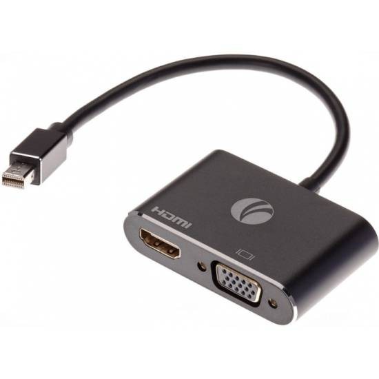 Кабель-переходник miniDisplayPort(M) ---> HDMI(F)+VGA(F)4K@30Hz VCOM Allum shell<CG646M-0.15>  1