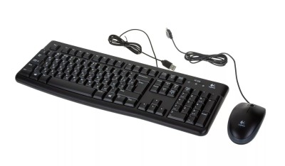 Logitech Комплект проводной MK120, (клавиатура + мышь), 1000dpi, RUS, чёрный.