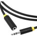 GCR Удлинитель аудио 2.0m jack 3,5mm/jack 3,5mm черный, желтая окантовка, ультрагибкий, M/F, экран, стерео, GCR-50593 Greenconnect GCR-50593, 2 м