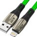 GCR Кабель 1.2m для iPhone, iPad, Air,, MFI series MERCEDES, GREEN NYLON, GCR-52784 Greenconnect USB 2.0 Type-AM - Lightning (m) 1.2м