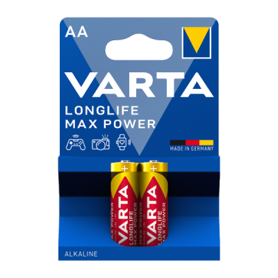 Батарейка Varta LONGLIFE MAX POWER (MAX TECH) LR6 AA BL2 Alkaline 1.5V (4706) (2/40/200) VARTA 4706101412