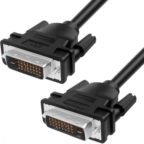 Greenconnect Кабель DVI-D 0.5m, черный, OD 8.5mm, 28/28 AWG, DVI/DVI, 25M/25M, GCR-DM2DMC-0.5m, двойной экран Greenconnect DVI-D (m) - DVI-D (m) 0.5м