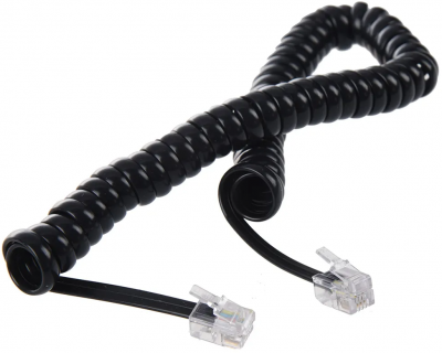 Greenconnect Телефонный шнур витой для трубки  1.0m, RJ9 4P4C (джек) черный, GCR-50963 Greenconnect RJ9 - RJ9 1м
