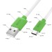 GCR QC Кабель 0.5m, TypeC, быстрая зарядка, белый TPE, зеленые коннекторы, 28/22 AWG, GCR-52718 Greenconnect USB 2.0 Type-AM - USB 2.0 Type-C (m) 0.5м