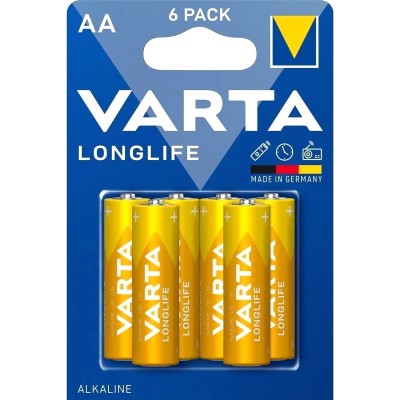 Батарейка Varta LONGLIFE LR6 AA BL6 Alkaline 1.5V (4106) (6/60/300) Varta LONGLIFE LR6 AA (04106101436)