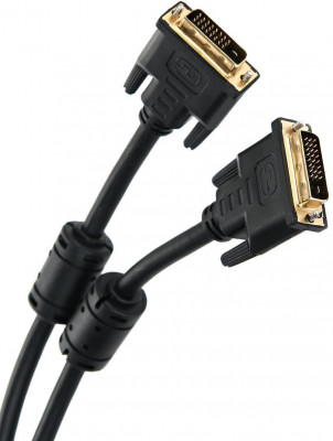 Кабель DVI-DVI Dual Link (25M-25M), 5m, 2 фильтра VCOM <VDV6300-5M> VCOM DVI-D (m) - DVI-D (m) 5м