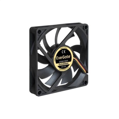 Вентилятор ExeGate ExtraSilent ES08015B3P (80x80x15 мм, 2-Ball (двойной шарикоподшипник), 3pin, 1600RPM, 22dBA)