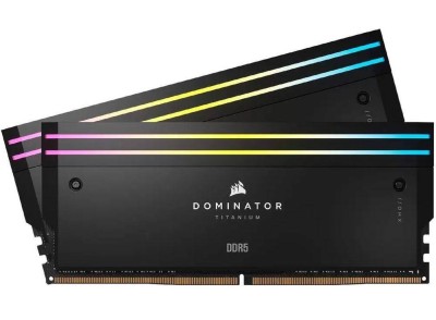 Модуль памяти CORSAIR 96GB 6600МГц DDR5 CL32 DIMM (Kit of 2x48GB) XMP 3.0, Dominator Titanium RGB Black
