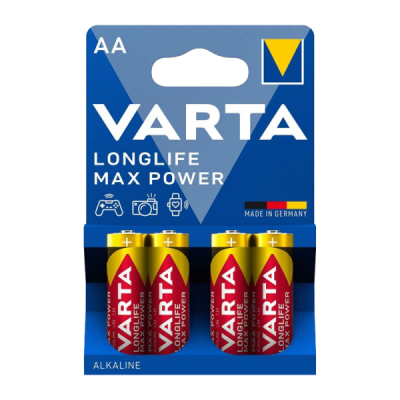 Батарейка Varta LONGLIFE MAX POWER (MAX TECH) LR6 AA BL4 Alkaline 1.5V (4706) (4/80/400) VARTA 4706101404