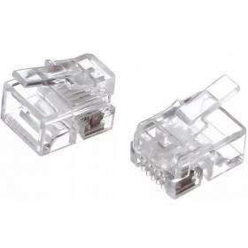 Коннектор телефонный RJ-12 6P6C (6 мест, 6 контактов), (100шт./уп.), VCOM.