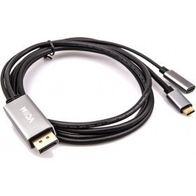 Кабель-адаптер USB 3.1 Type-Cm --> DP(m) 4K@60Hz, 1.8m , PD,Aluminium Shell, VCOM <CU422MCPD-1.8M>