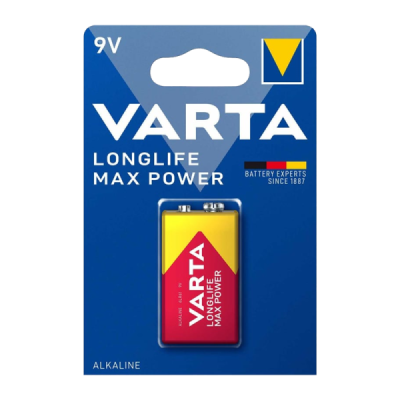 Батарейка Varta LONGLIFE MAX POWER (MAX TECH) Крона 6LR61 BL1 Alkaline 9V (4722) (1/10/50) VARTA 4722101401