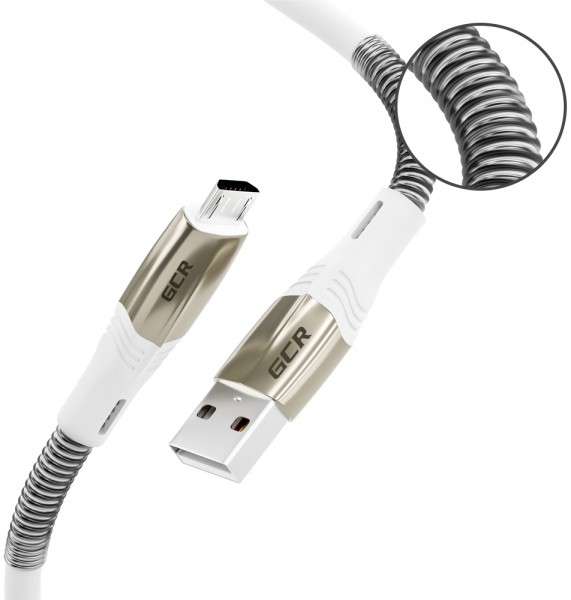 GCR Кабель 1.2m MicroUSB series MERCEDES & SPRING, WHITE, для зарядки, NO Sync data, 22 AWG, GCR-52217 Greenconnect USB 2.0 Type-AM - microUSB 2.0 (m) 1.2м