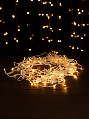 Гирлянда Гирлянда для улицы 100LED 220V, 3х0,7м, бахрома, коннект, теплый белый