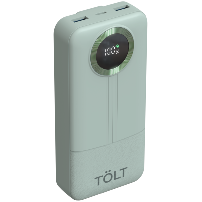 Портативный аккумулятор  TOLT Lit KP228 Green, 20000mAh, 22,5W, fast charging and PD, green, CCC TOLT KP228 Green