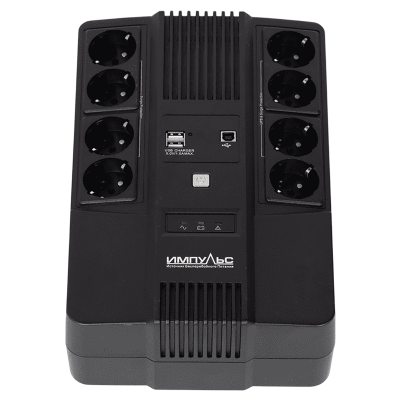 ИБП МАСТЕР 800, 800/480 ВА/Вт, LED, USB, RJ11/RJ45, CHRG USB, SCHUKOx8 Импульс MT80107