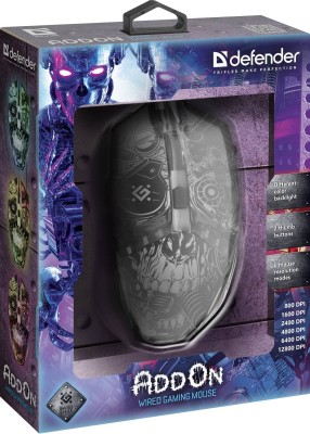 Defender Игровая мышь проводная AddOn GM-702L 6 кнопок,12800dpi