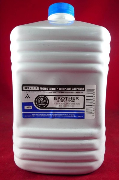 Тонер Brother Universal (TN-3330/3380/3430/3480/6300/6600/7300/7600)  (кан. 1кг) B&W Premium Tomoegawa фас.Россия