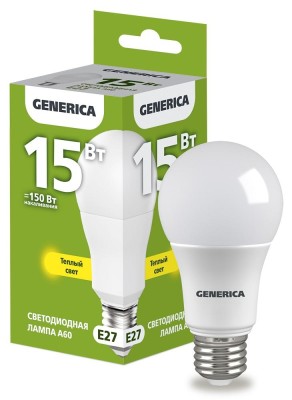Лампа светодиодная IEK LL-A60-15-230-30-E27-G