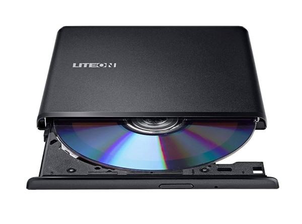 Привод DVD-RW Lite-On ES-1 черный USB slim внешний