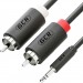 Greenconnect Кабель-переходник аудио 1.0m jack 3,5mm / 2 х RCA , черный, M/M, GCR-51723 Greenconnect mini jack 3.5 mm (m) - 2 x RCA (m) 1м