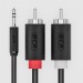 Greenconnect Кабель-переходник аудио 1.0m jack 3,5mm / 2 х RCA , черный, M/M, GCR-51723 Greenconnect mini jack 3.5 mm (m) - 2 x RCA (m) 1м