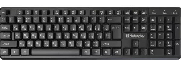 Defender Проводная клавиатура Elemental HB-239 RU, черн,104 кнопки+FN,1.8м Defender 45239