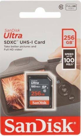 Флеш карта SD 256GB SanDisk SDXC Class 10 UHS-I U1 Ultra 100MB/s