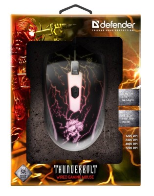 Defender Игровая мышь проводная Thunderbolt GM-925 4 кнопки,1200-7200dpi