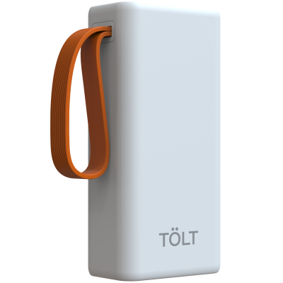 Портативный аккумулятор TOLT Lit KP303 White, 30000mAh, 22,5W, fast charging and PD, white, CCC TOLT KP303 White