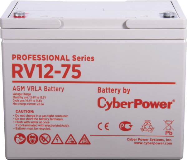 Аккумуляторная батарея PS CyberPower RV 12-75 / 12 В 75 Ач CyberPower Professional Series RV 12-75