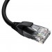 GCR Патч-корд прямой 1.0m UTP кат.5e, черный, верхний угол, литой, ethernet high speed, RJ45, T568B, GCR-53199 Greenconnect RJ45(m) - RJ45(m) Cat. 5e 1м чёрный