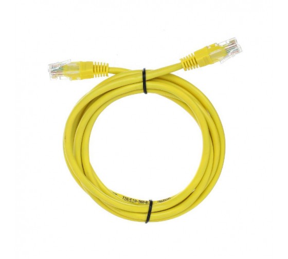 Патчкорд литой "Telecom" UTP кат.5е 2,0м желтый