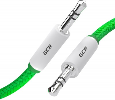 Greenconnect Кабель аудио 0.5m jack 3,5mm/jack 3,5mm зеленый нейлон, белые коннекторы зеленая окантовка, ультрагибкий, 28 AWG, M/M, Premium, экран, стерео, GCR-AVC8262-0.5m Greenconnect mini jack 3.5 mm (m) - mini jack 3.5 mm (m) 0.5м