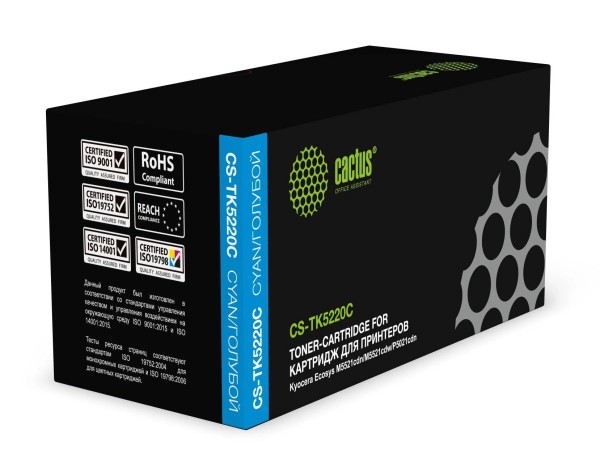 Картридж лазерный Cactus CS-TK5220C голубой (1200стр.) для Kyocera Ecosys M5521cdn/M5521cdw/P5021cdn