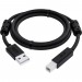 GCR Кабель PROF 3.0m USB 2.0, AM/BM, черный, ферритовые кольца, 28/24 AWG, экран, армированный, морозостойкий, GCR-52417 Greenconnect GCR-52417