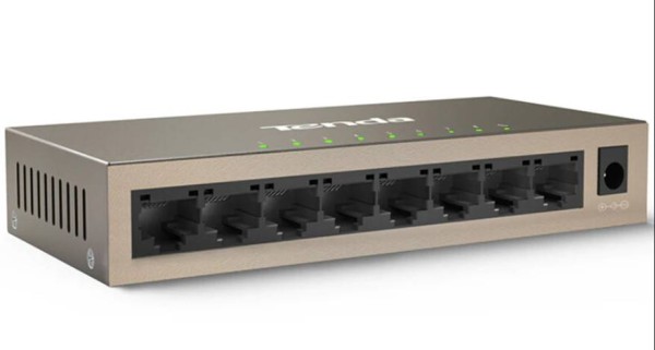 Tenda TEG1008M Коммутатор неуправляемый, 8 портов, 8x1 Гбит/с, настольный, металлический корпус