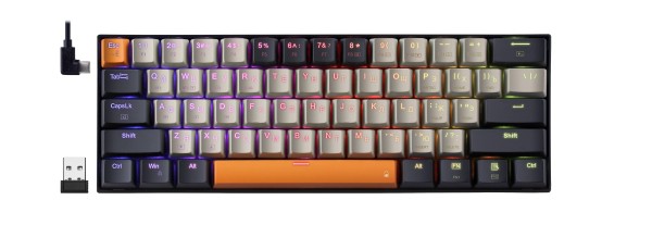 Redragon Клавиатура беспроводная Caraxes Pro RU, RGB, BT+2.4G, 1.2х размер.