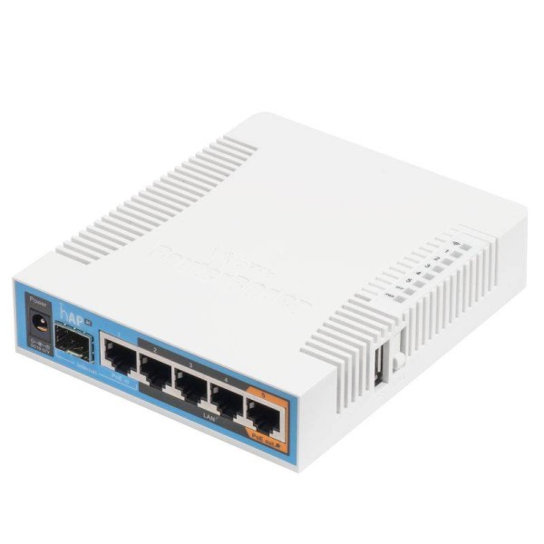 MikroTik RB962UiGS-5HacT2HnT Беспроводной маршрутизатор hAP ac, 2.4/5 ГГц, 450/1300 Мбит/с, LAN 5x1 Гбит/с, SFPх1