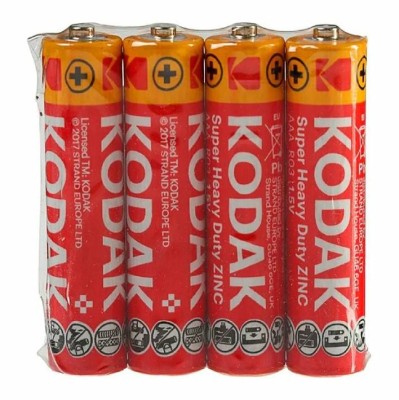 Kodak Батарейки AAA R03-4S SUPER HEAVY DUTY Zinc [K3AHZ 4S] (40/200/57600), Грузить кратно 4.