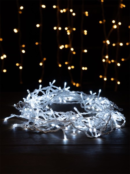 Гирлянда Гирлянда 144LED 220V, 8 режимов, 1,5х1,5м, занавес, холодный белый