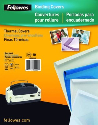 Fellowes® Обложки для термопереплета A4, 20 мм, (151-200) 50 шт., вверх - прозрачный ПВХ, низ - глянцевый белый картон.