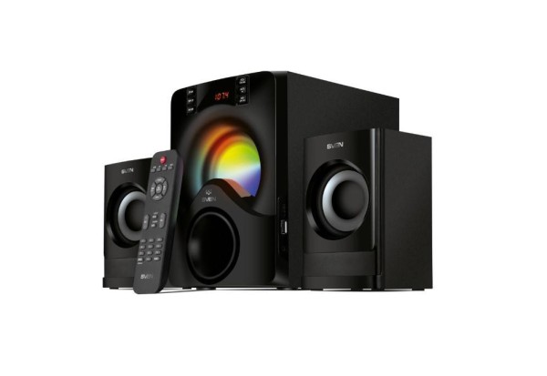 SVEN MS -312, черный (40 Вт, Bluetooth, подсветка, пульт, дисплей, FM, USB)