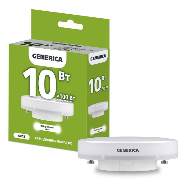 Лампа светодиодная IEK LL-T80-10-230-40-GX53-G