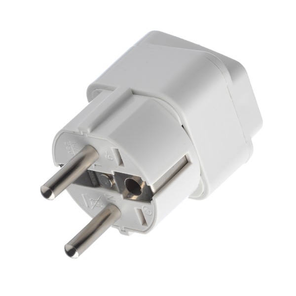 Сетевой переходник GoPower универсальный 1р.С/З белый (1/10/800) GoPower 00-00025058