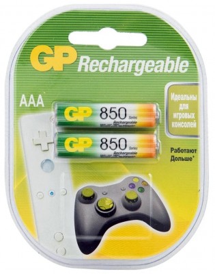 Перезаряжаемые аккумуляторы GP 85AAAHC AAA, емкость 850 мАч - 2 шт. в клемшеле GP 4891199061431